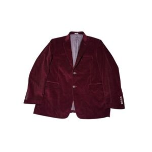 Saddlebred Heritage Corduroy Blazer Burgundy 44R Men's Suit Jacket